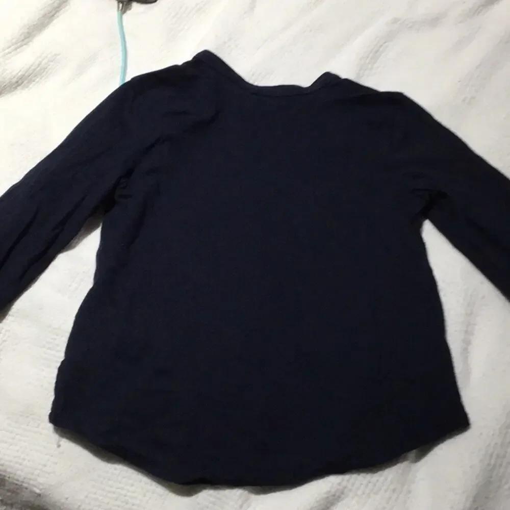 Ralph Lauren navy knit 1/2 button down blouse 2T